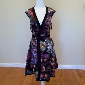 NWT Ted Baker Wrap Dress Black Sz 0 Reversible